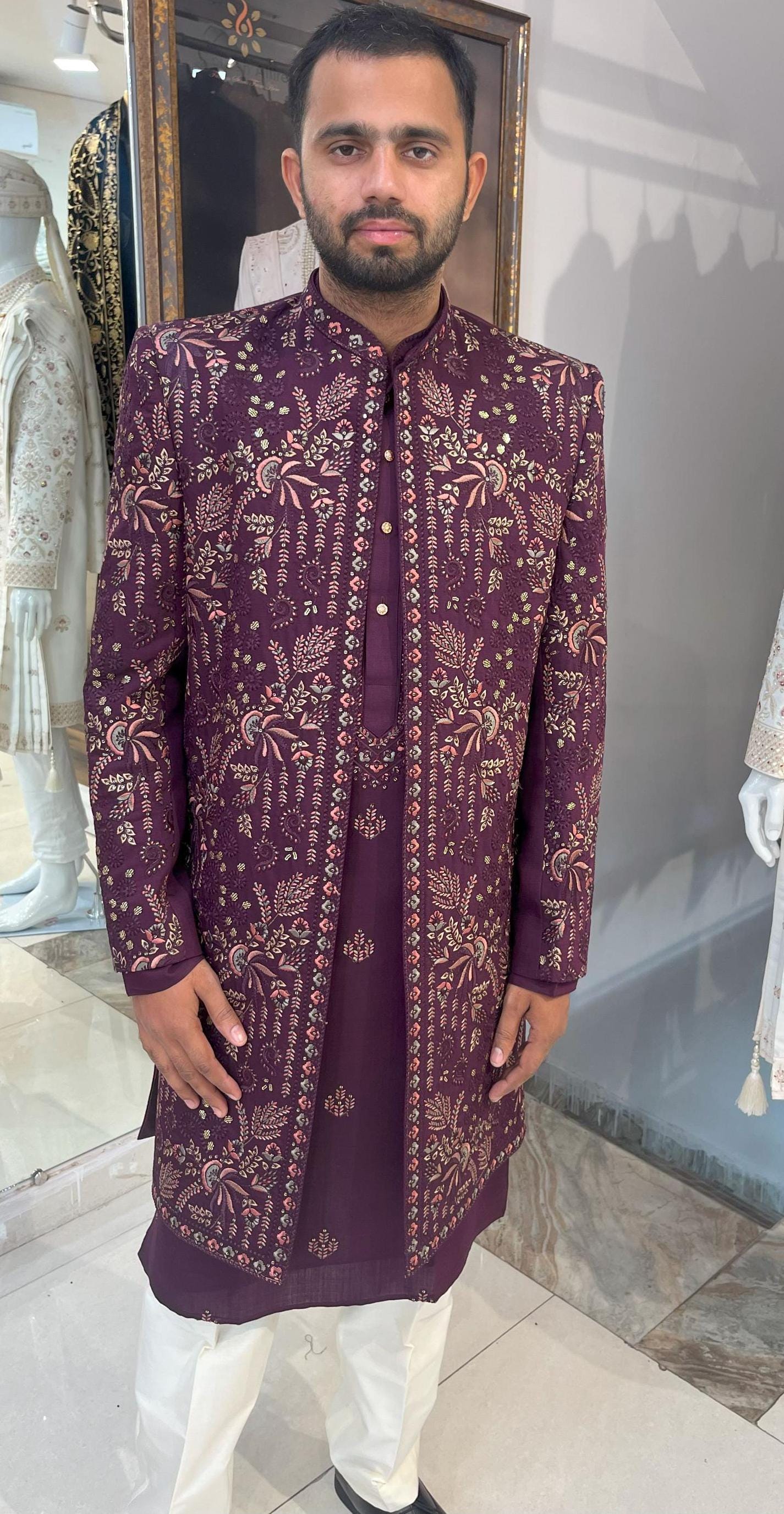 Indian Wedding Sherwani, Indo Western Groom Outfit