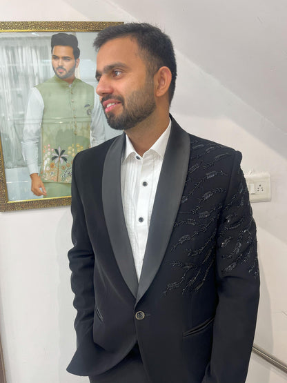 Black Tuxedo Suit, Slim Fit 2-Piece Dinner Suit