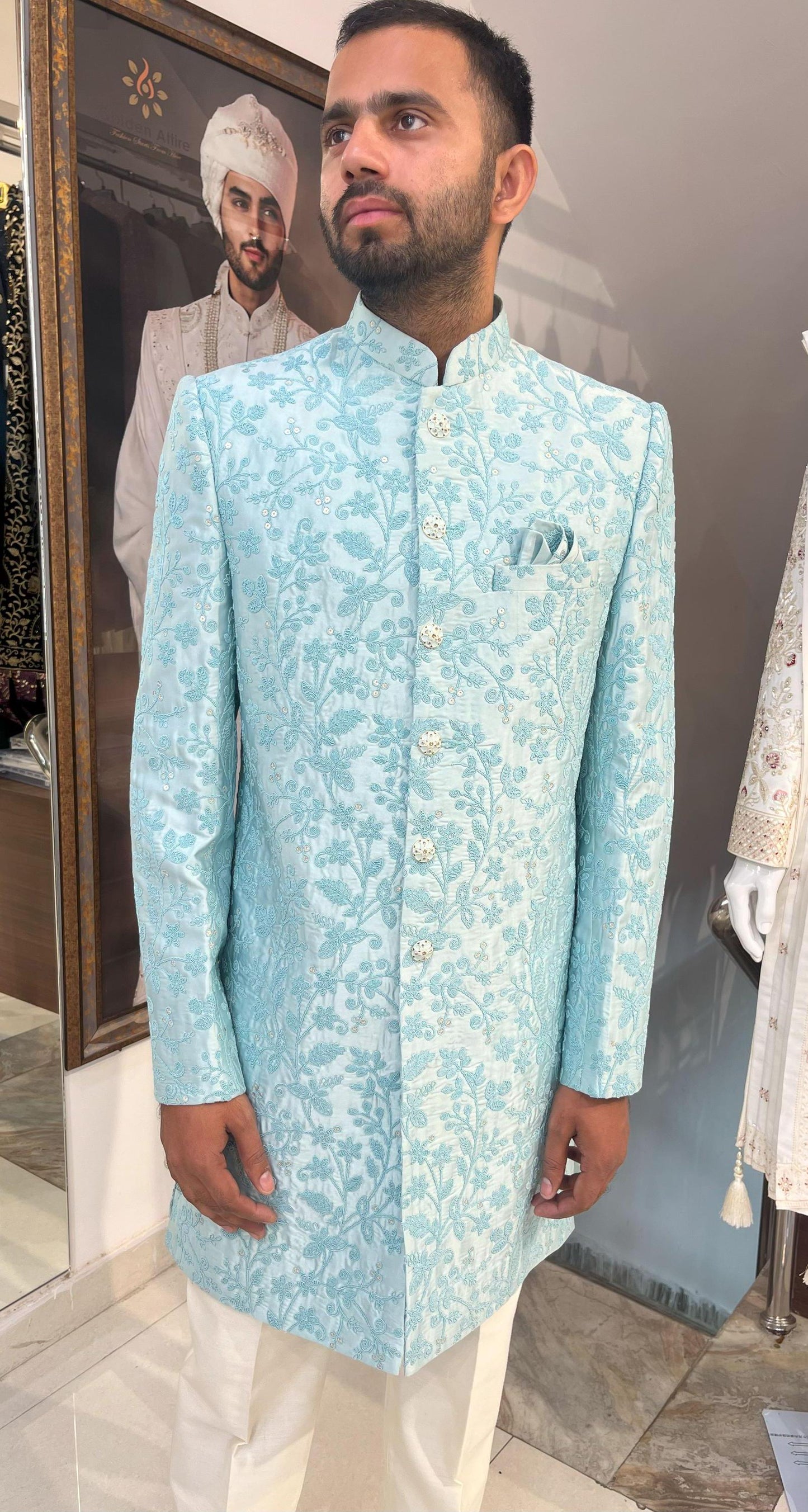 Designer Sherwani for Groom, Bollywood Indian Wedding Outfit