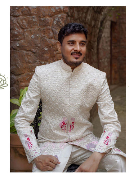 Handcrafted Indian Groom Sherwani, Wedding Outfit