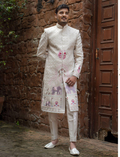 Handcrafted Indian Groom Sherwani, Wedding Outfit