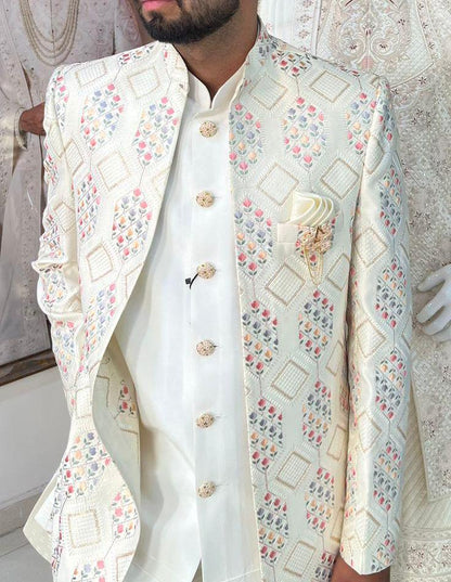 Embroidered Sherwani for Men: Indian Groom Wedding Outfit