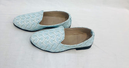 Powder Blue Groom Mojari Shoes: Indian Wedding Jutti