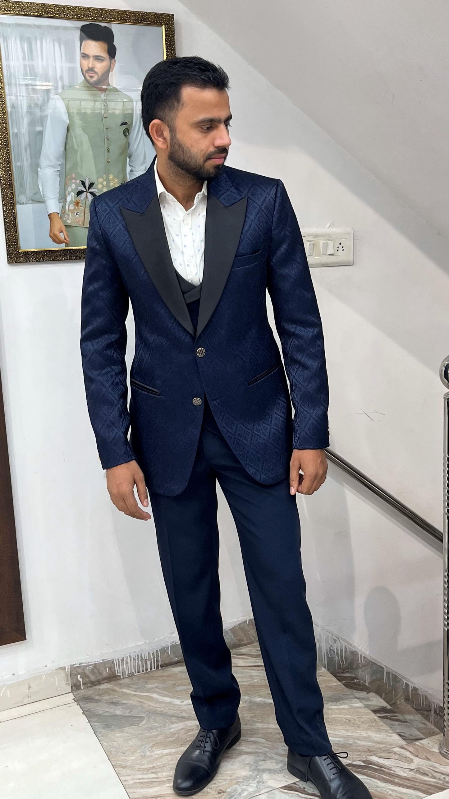 Blue Three-Piece Suit: Custom Tailored Wedding & Prom Suit