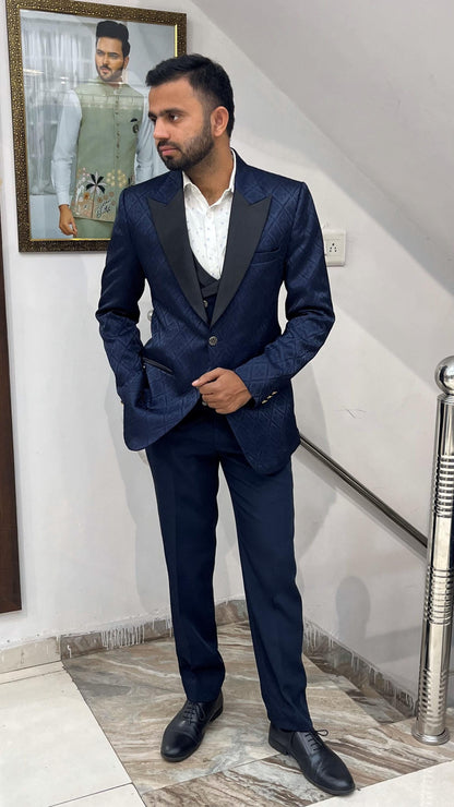 Blue Three-Piece Suit: Custom Tailored Wedding & Prom Suit