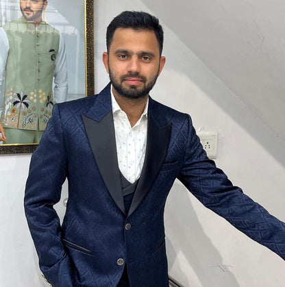 Blue Three-Piece Suit: Custom Tailored Wedding & Prom Suit