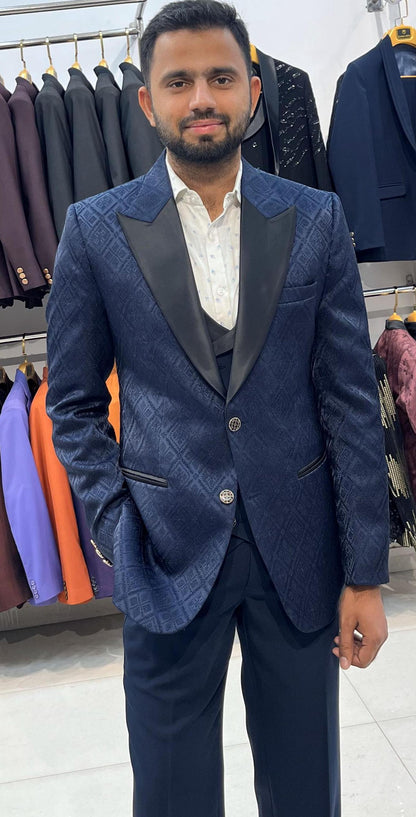 Blue Three-Piece Suit: Custom Tailored Wedding & Prom Suit