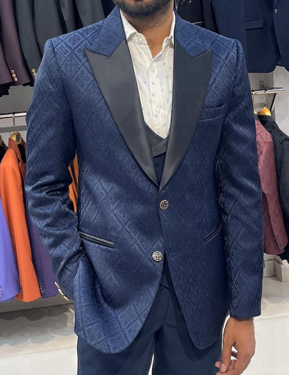 Blue Three-Piece Suit: Custom Tailored Wedding & Prom Suit