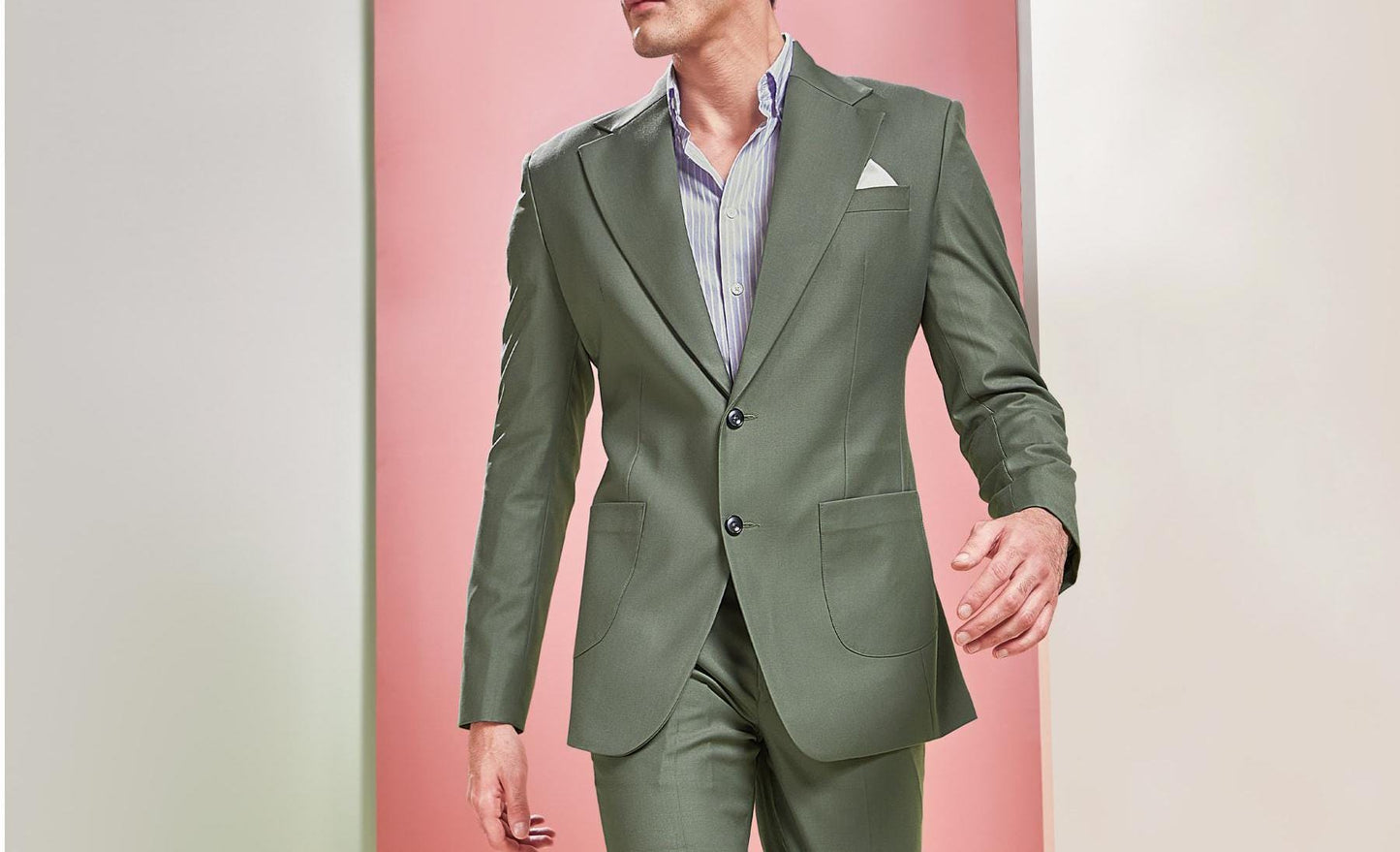 Green Three-Piece Suit: Stylish Handmade Classic Fit