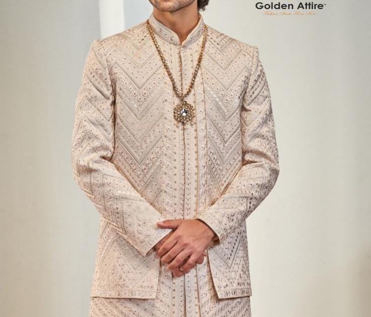 Dusty Pink Sherwani, Indian Groom Wedding Outfit
