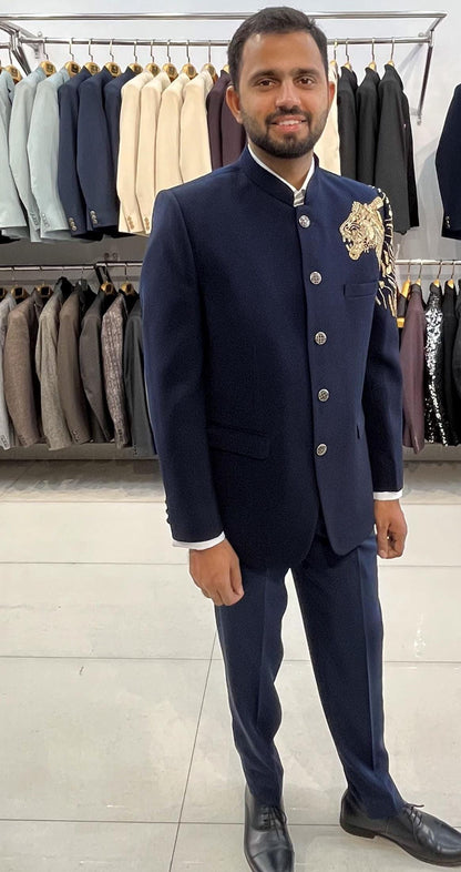 Lion Handwork Jodhpuri Suit, Men's Groom Wedding Outfit