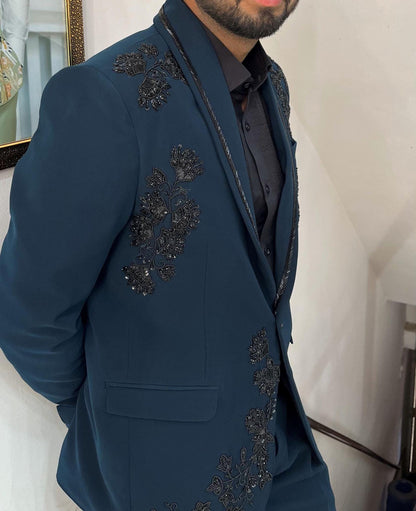 Handwork Tuxedo Suit, 3-Piece Groom Wedding Suit