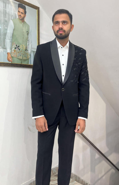 Black Tuxedo Suit, Slim Fit 2-Piece Dinner Suit