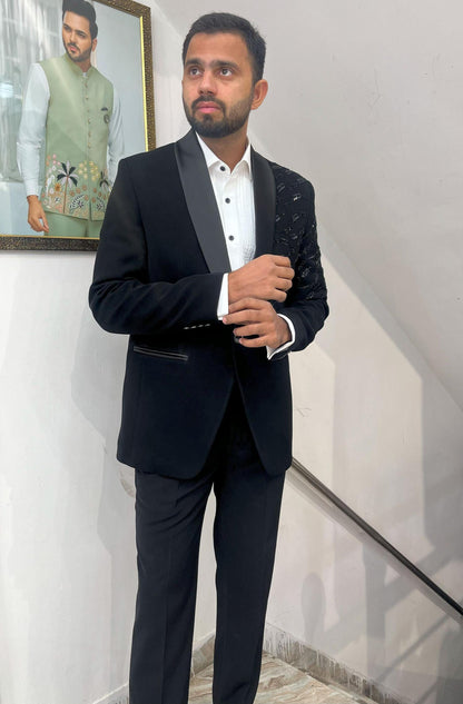 Black Tuxedo Suit, Slim Fit 2-Piece Dinner Suit