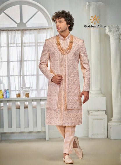 Sherwani Jacket Set, Indian Groom Wedding Outfit
