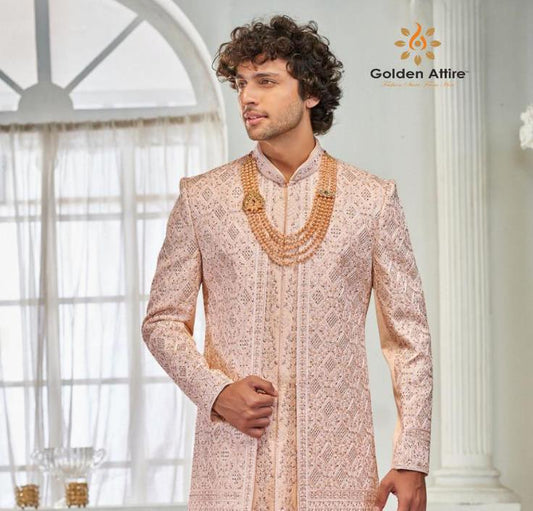 Sherwani Jacket Set, Indian Groom Wedding Outfit