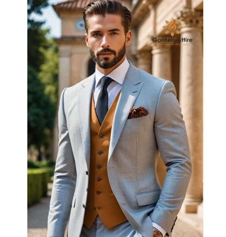 Grey Classic 3-Piece Suit: Bespoke Groom/Prom Suit