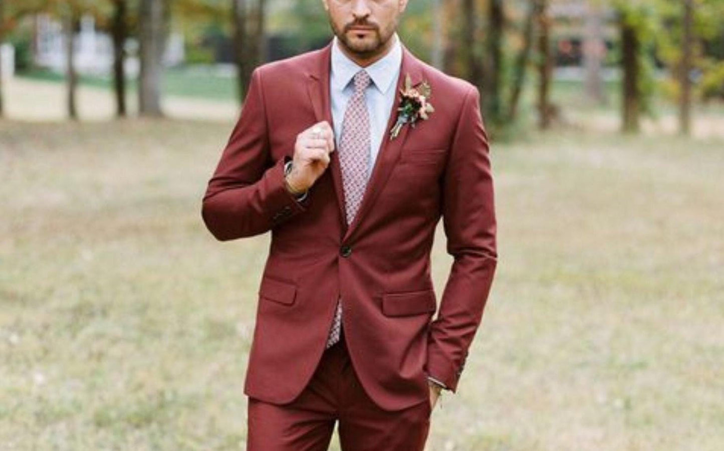 Finest Rust Suit: Luxury Two-Piece Ethnic Wedding Wear