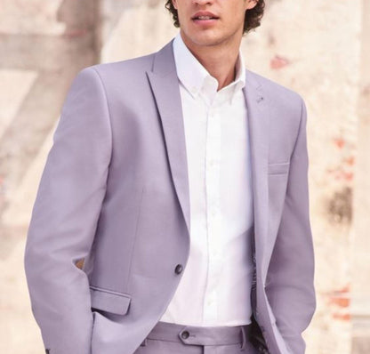 Lavender Two Piece Suit, Groom Outfit, Custom Fit Wedding Suit for Men USA & UK