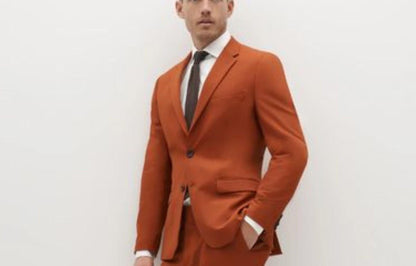 UK & US - 2 Piece Rust suits, Men's Suit,