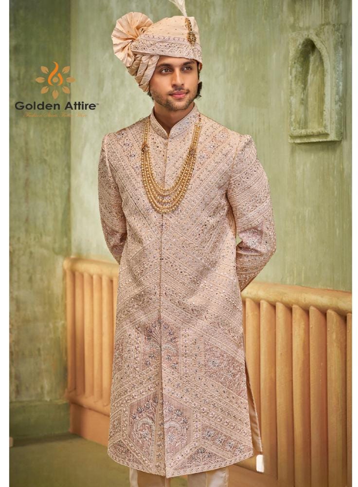 Groom Sherwani, Indo Western Wedding Outfit, Shrug Sherwani Set