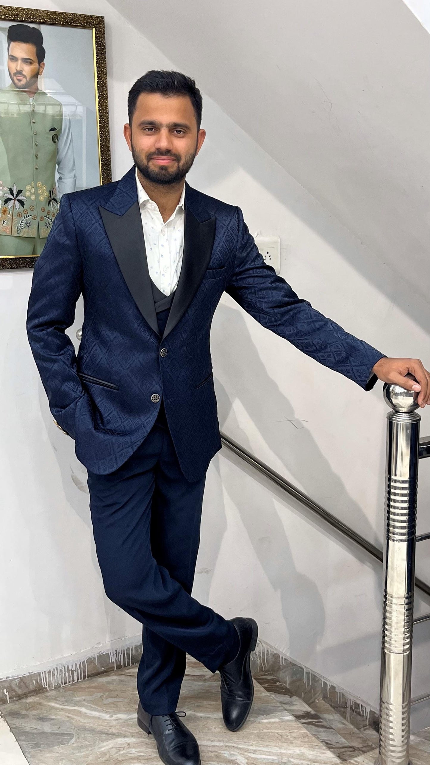 Blue Three-Piece Suit: Custom Tailored Wedding & Prom Suit
