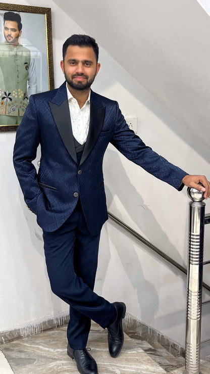 Blue Three-Piece Suit: Custom Tailored Wedding & Prom Suit