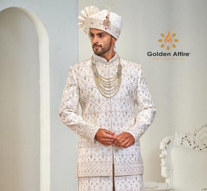 Handcrafted Sherwani Jacket, Indian Wedding Outfit