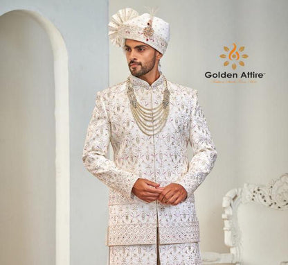 Handcrafted Sherwani Jacket, Indian Wedding Outfit