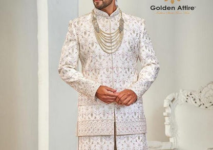 Handcrafted Sherwani Jacket, Indian Wedding Outfit