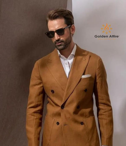 Handcrafted Double Breasted Men's Suit, Wedding Groom Attire