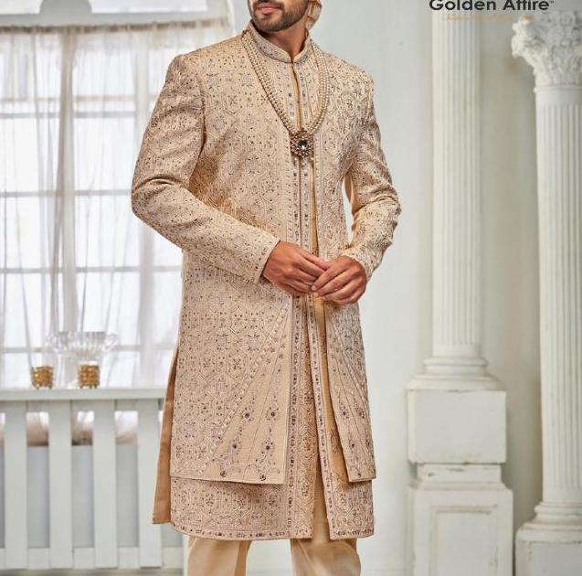Men's Sherwani, Stylish Bandhgala, Bollywood Groom Wedding Dress