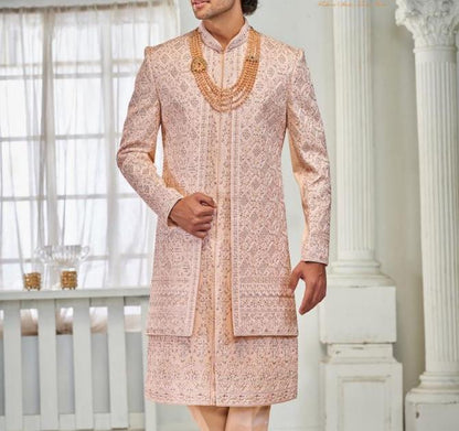 Sherwani Jacket Set, Indian Groom Wedding Outfit