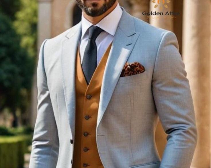 Grey Classic 3-Piece Suit: Bespoke Groom/Prom Suit