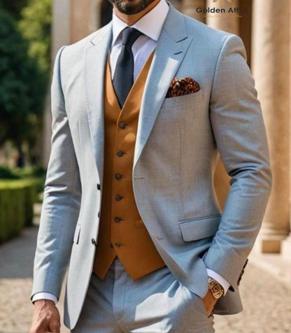Grey Classic 3-Piece Suit: Bespoke Groom/Prom Suit