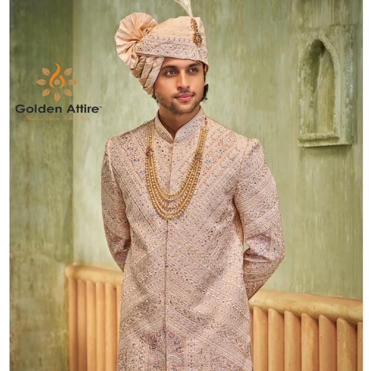 Groom Sherwani, Indo Western Wedding Outfit, Shrug Sherwani Set