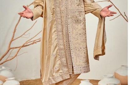 Handcrafted Sherwani Set, Indian Groom Outfit