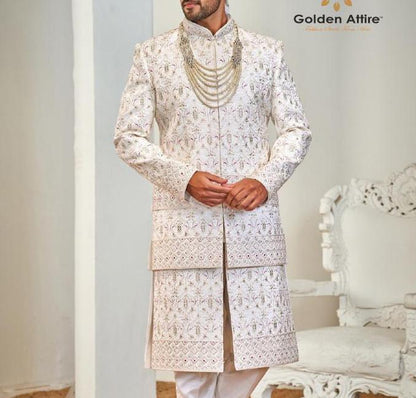Handcrafted Sherwani Jacket, Indian Wedding Outfit