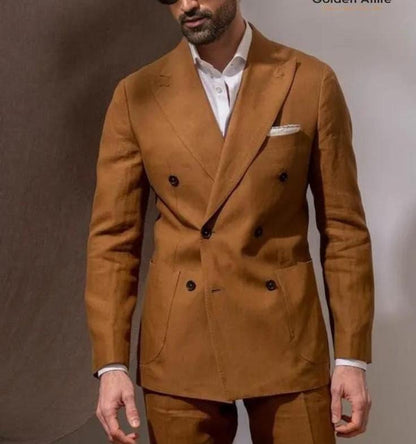 Handcrafted Double Breasted Men's Suit, Wedding Groom Attire
