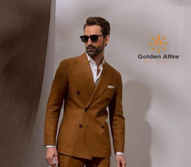 Handcrafted Double Breasted Men's Suit, Wedding Groom Attire