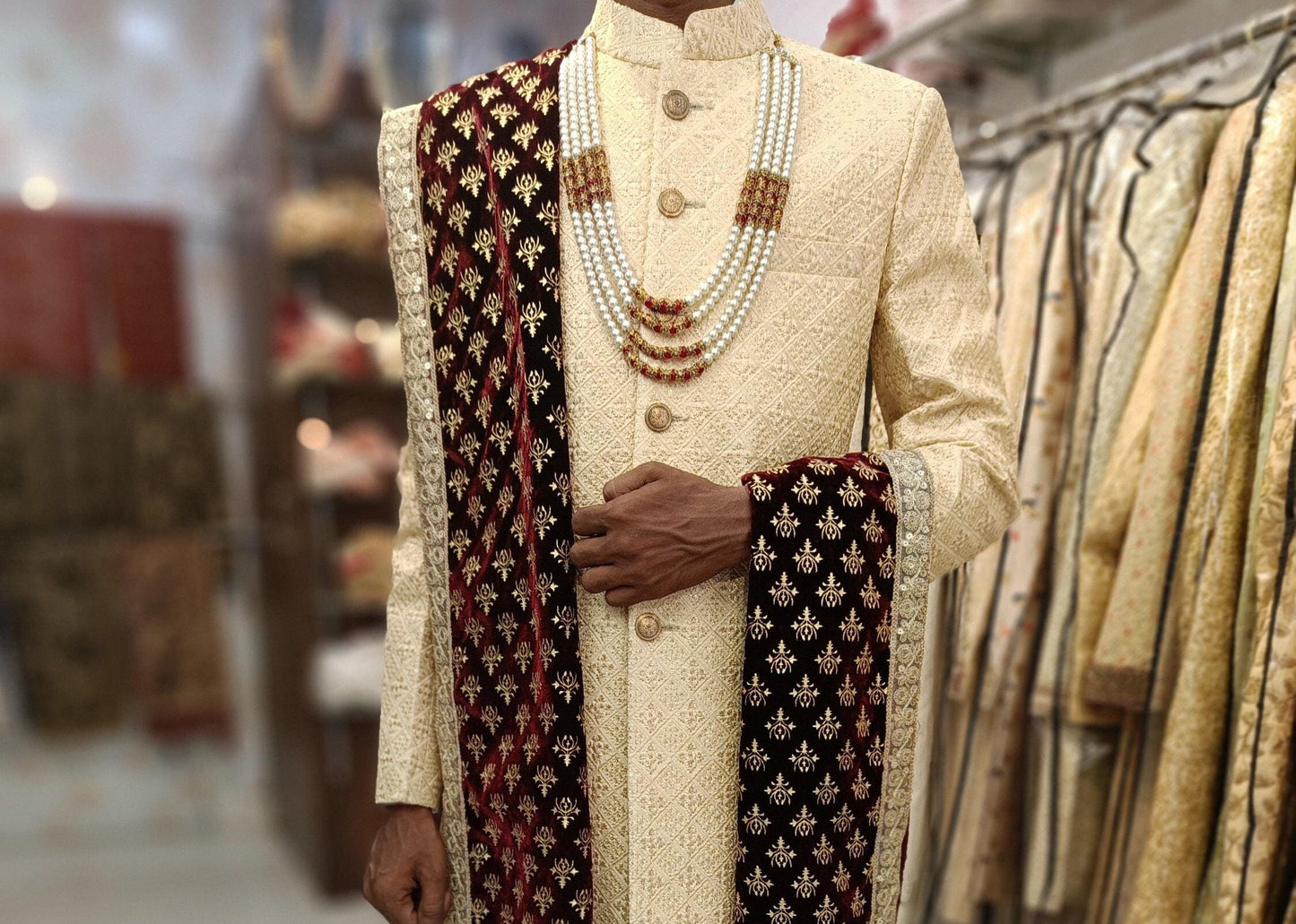 Classic Groom Sherwani: Indian Wedding Outfit