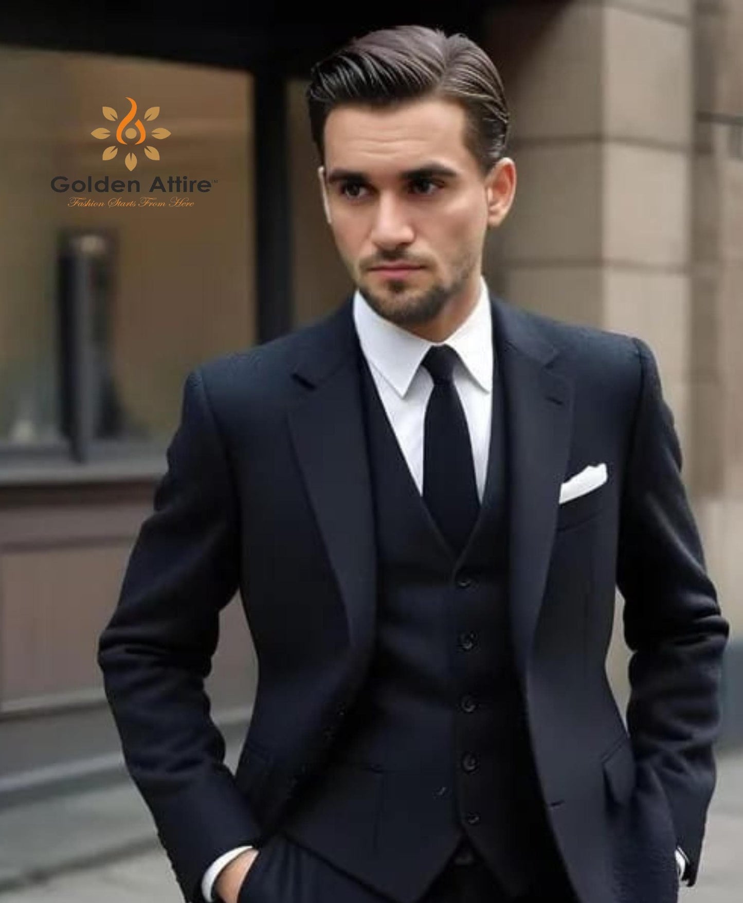 Navy Blue Three-Piece Suit: Terry Rayon Bespoke Suit