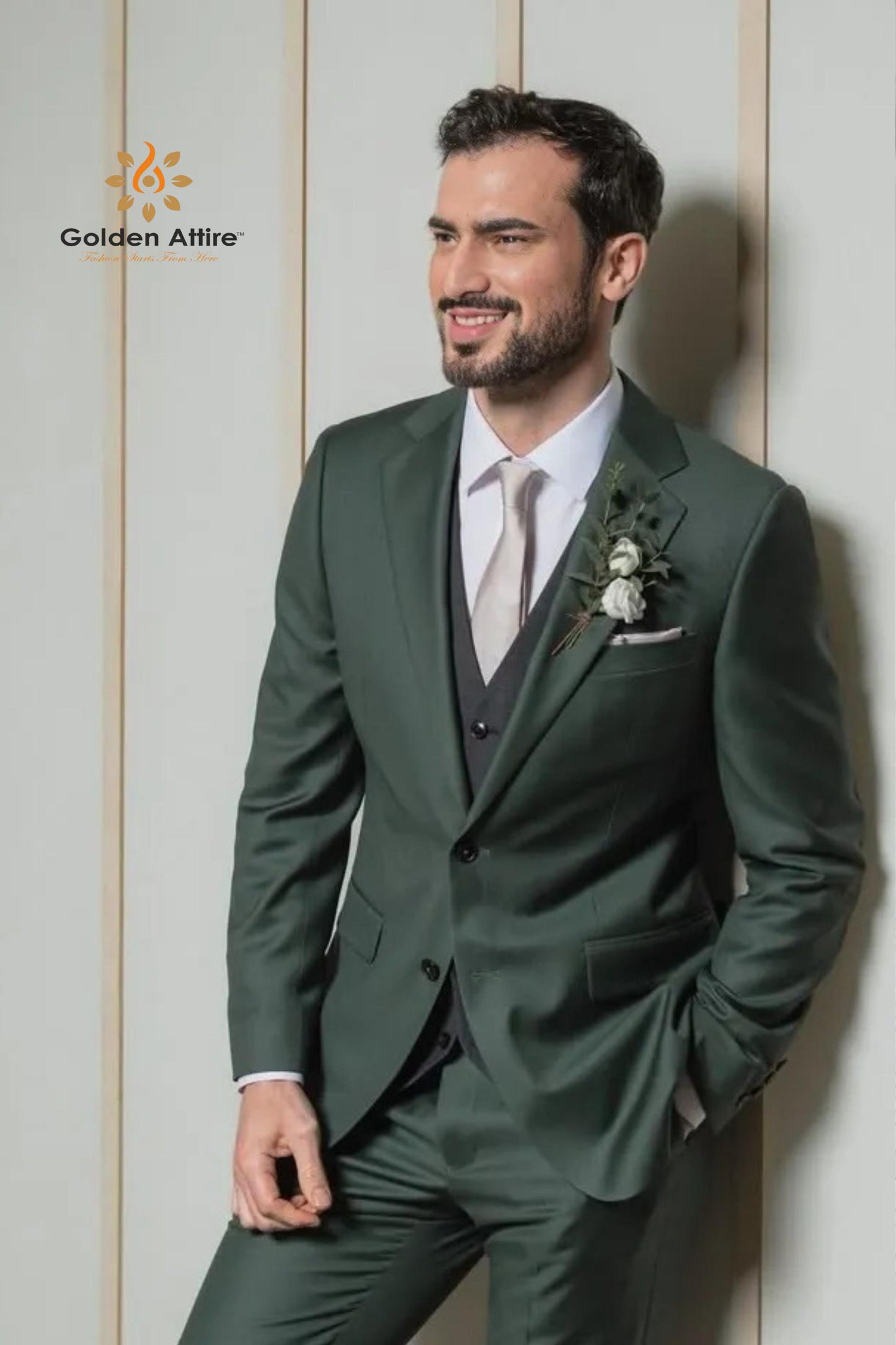 Custom Emerald Green Suit, Terry Rayon 3-Piece Suit