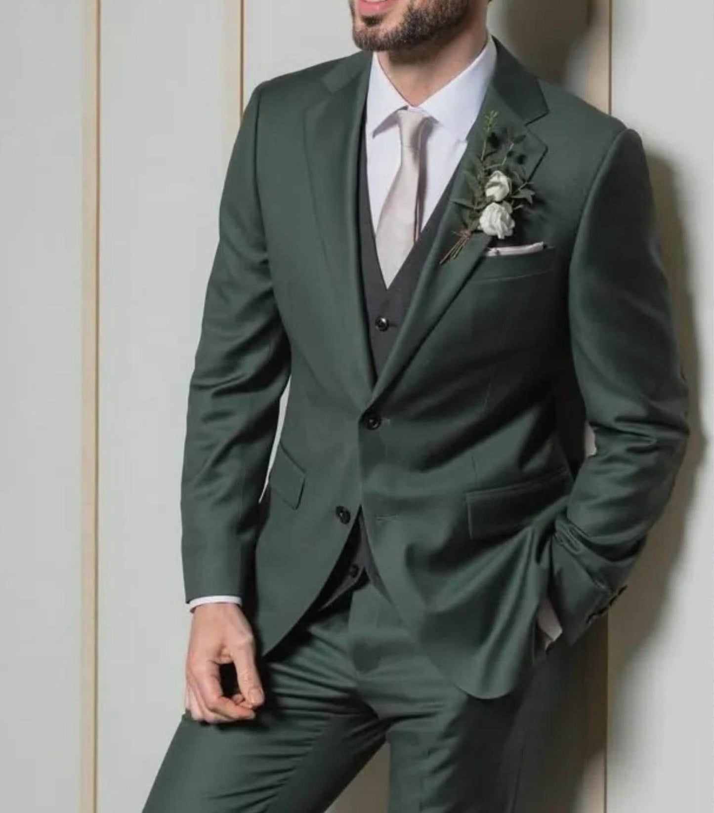 Custom Emerald Green Suit, Terry Rayon 3-Piece Suit