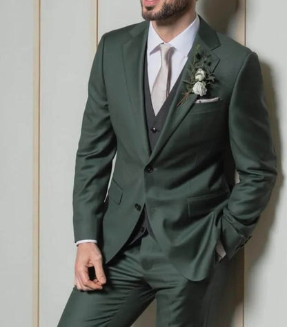 Custom Emerald Green Suit, Terry Rayon 3-Piece Suit