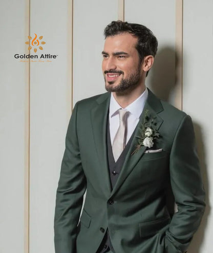 Custom Emerald Green Suit, Terry Rayon 3-Piece Suit