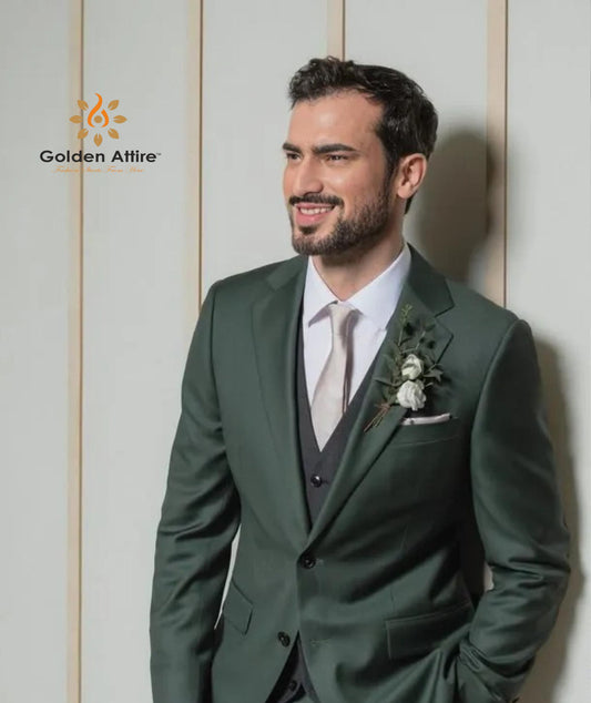 Custom Emerald Green Suit, Terry Rayon 3-Piece Suit
