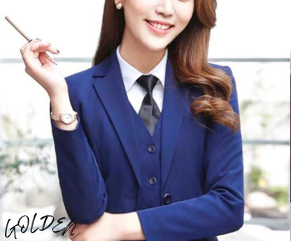 Blue 3 Piece Suit for Women: Custom Tuxedo Wedding Suit