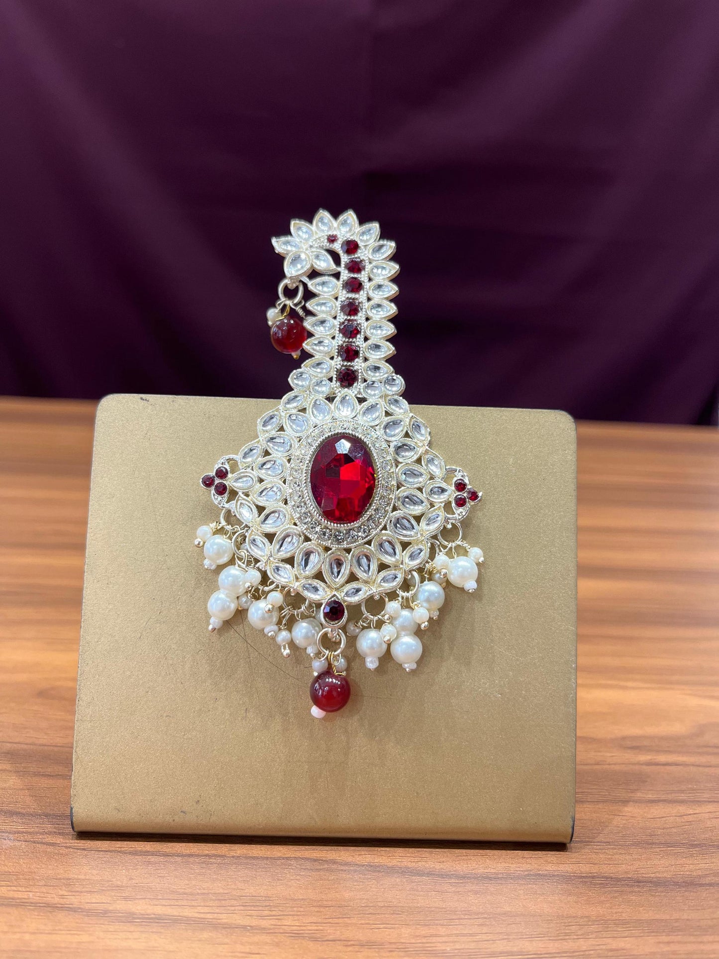 Groom Turban Kalangi Brooch, Kundan Indian Wedding Accessory