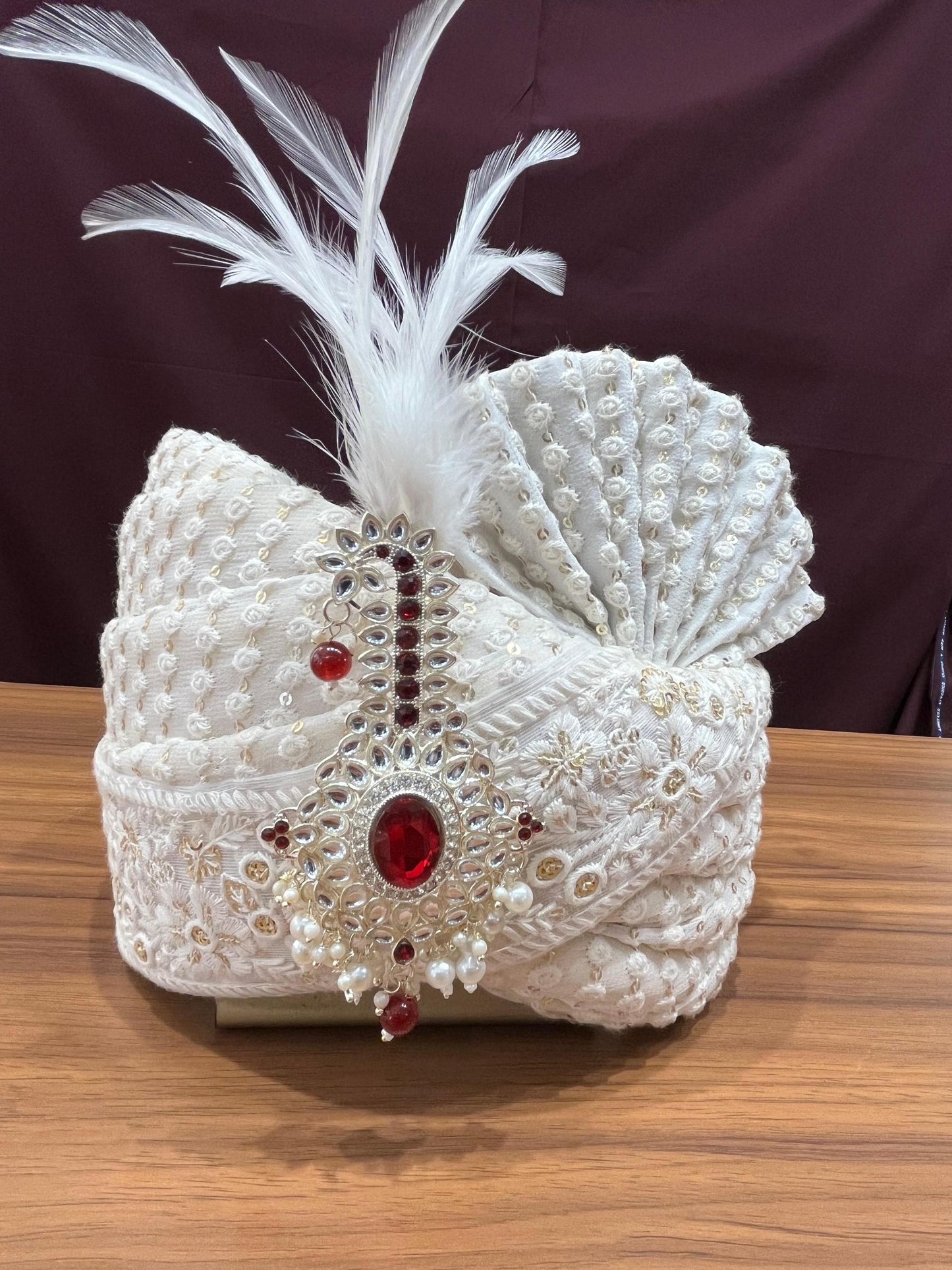 Groom Turban Kalangi Brooch, Kundan Indian Wedding Accessory